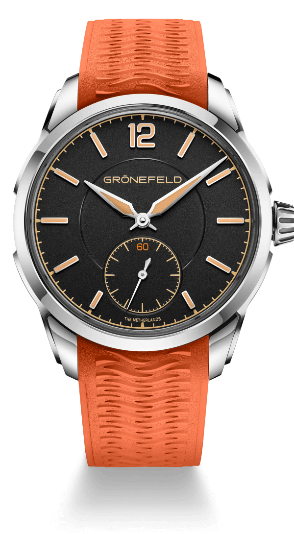 Orange strap<br>with<br>stainless steel inserts